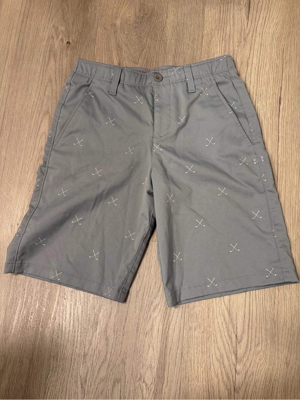 Under Armour Gray Kids' Printed Golf Shorts- 12